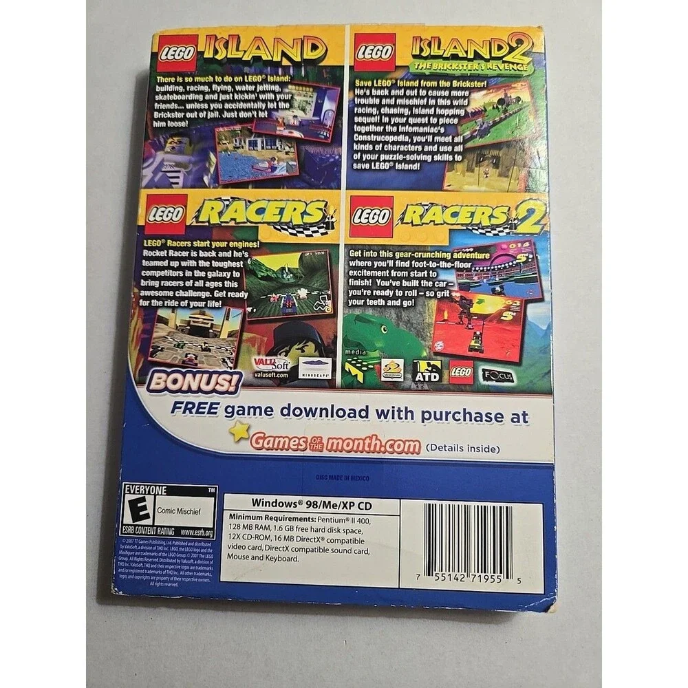 2007 Lego 4 Game Collection Set (Island, Island 2, Racers, Racers 2) EUC